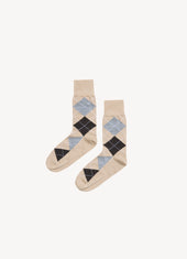 Argyle Socks in Light Beige