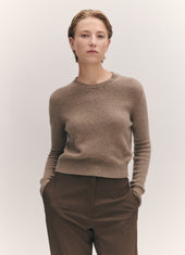 Sligo Shrunken Crewneck in Dark Natural