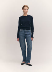 Sligo Shrunken Crewneck in Navy