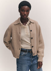 Winny Collared Jacket in Dark Natural