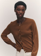 Enya Cashmere Cardigan in Hazelnut