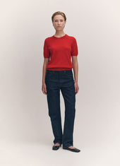 Emer Cashmere T-Shirt in Poppy Red
