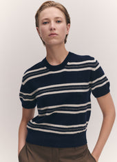 Wicklow Stripe T-Shirt in Navy