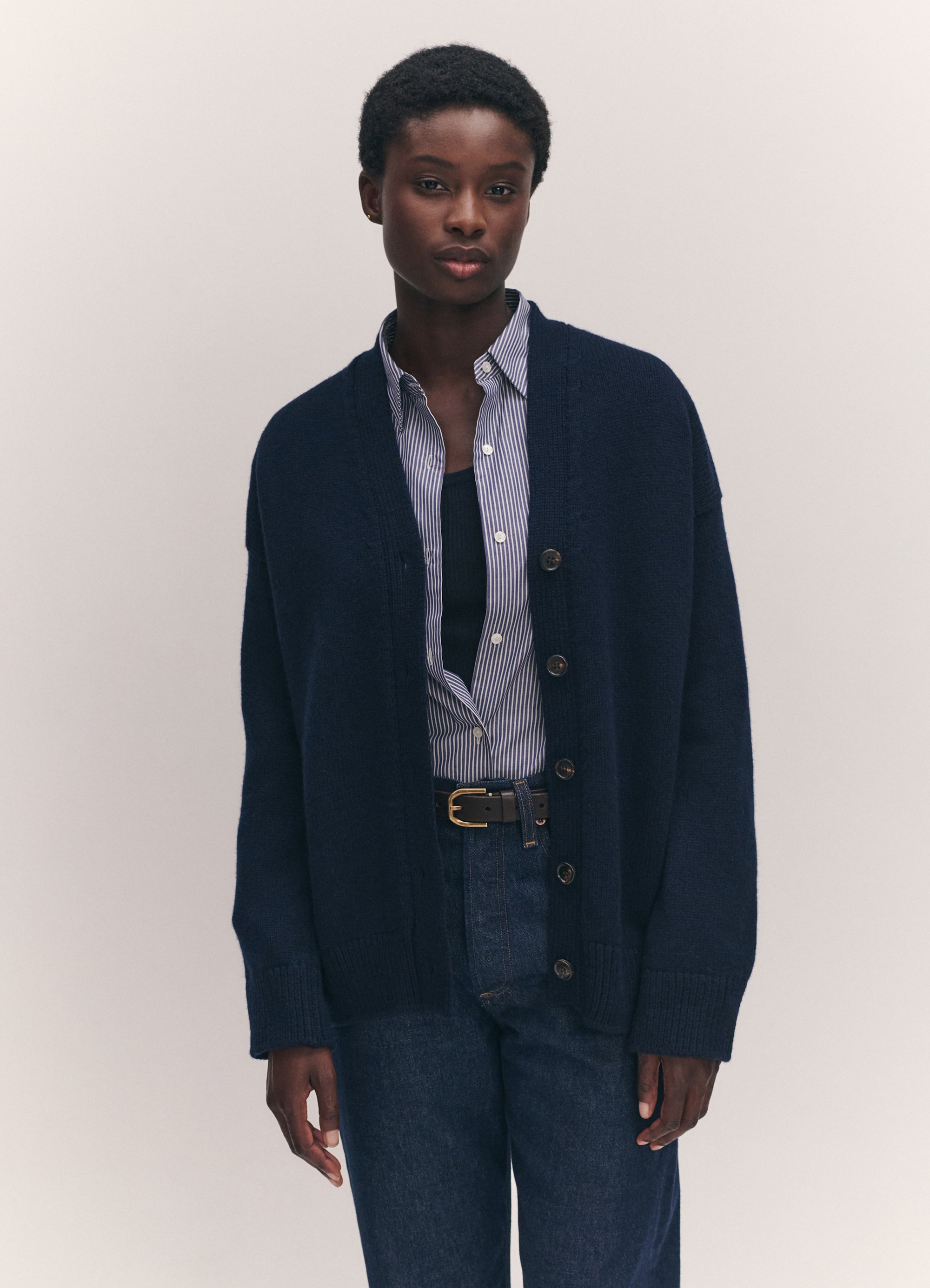 Blue Solid Navy Blue V Neck Cardigan Womens Navy Cardigan Sweaters For  Women Spring And Autumn
