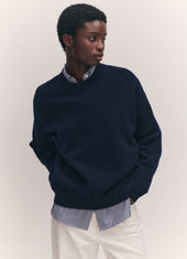 Innes Slouch Crewneck in Navy