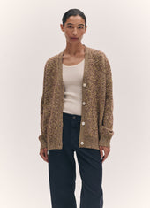Ava Cardigan in Port and Punch Mouline