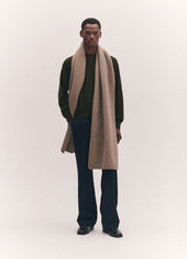 Mens Brea Blanket Scarf in Dark Natural