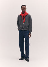 Mens XL Cashmere Foulard in Poppy Red
