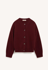Caragh Crewneck Cardigan in Burgundy