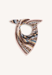 Fairisle Cashmere Foulard in Pale Pink Multi