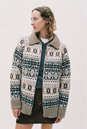 Fergus Fairisle Jacket in Dark Natural Multi