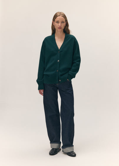 Ava Cardigan in Holly Green