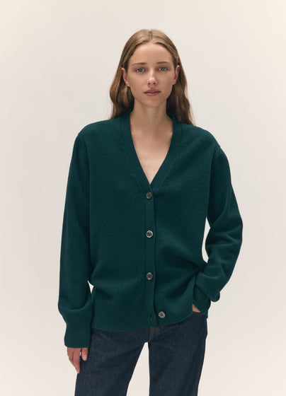 Ava Cardigan in Holly Green