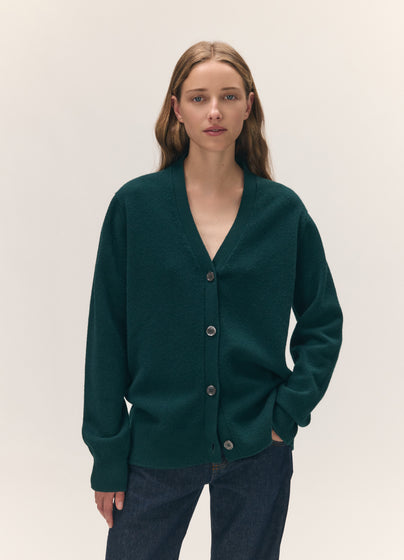 Ava Cardigan in Holly Green