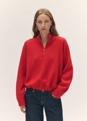 Alder Half Zip Fleece in Poppy Red