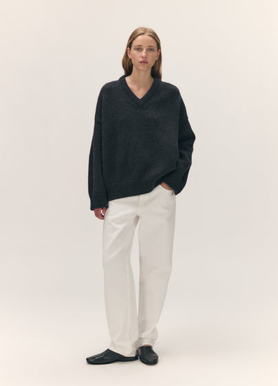 Caragh V-Neck in Charcoal