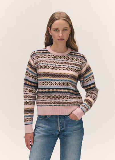 Kilda Fairisle Shrunken Crewneck in Nymph Multi