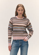 Kilda Fairisle Shrunken Crewneck in Nymph Multi