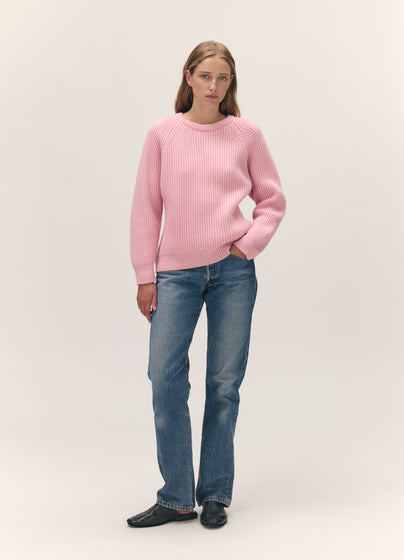 Rowan Rib Crew in Pale Pink