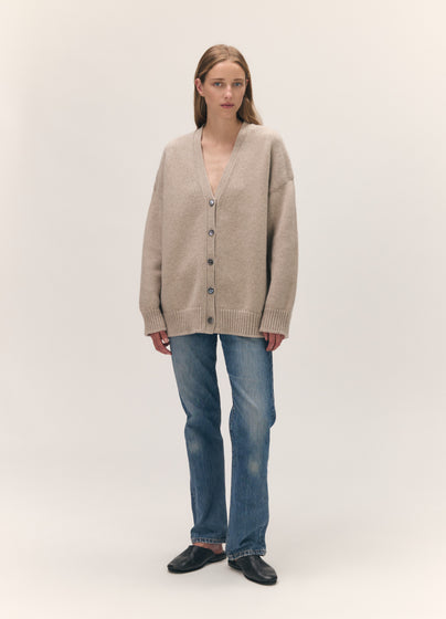 Caragh V-Cardigan in Oat