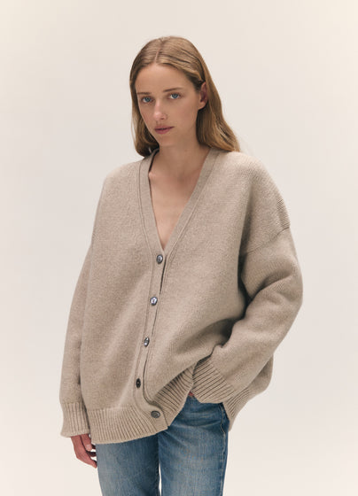 Caragh V-Cardigan in Oat