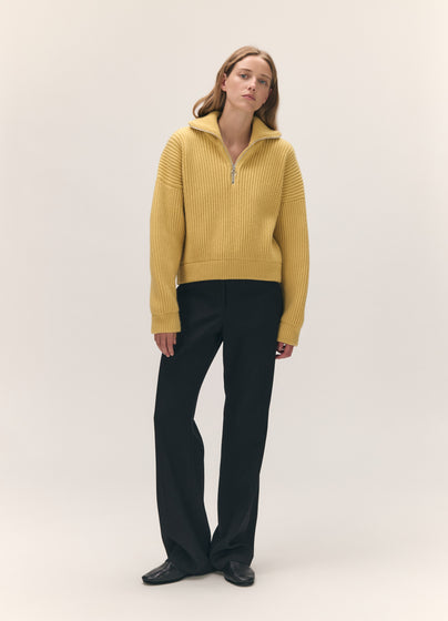 Rowan Rib Half Zip in Yellow
