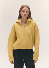 Rowan Rib Half Zip in Yellow