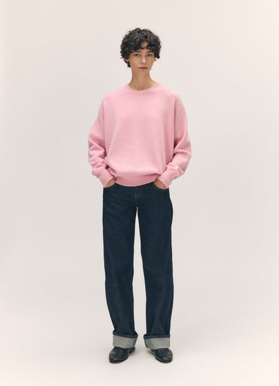 Innes Slouch Crewneck in Pale Pink