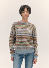 Lorne Fairisle Oversized Crewneck in Vintage Multi
