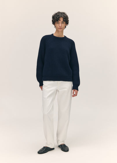 Rowan Rib Crew in Navy