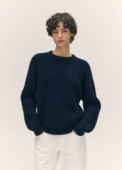 Rowan Rib Crew in Navy