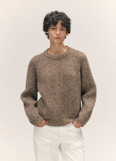 Rowan Rib Crew in Brown Marle
