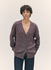 Sora V-Neck Cardigan in Port/Vintage Marle