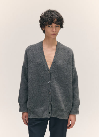 Caragh V-Cardigan in Derby Grey