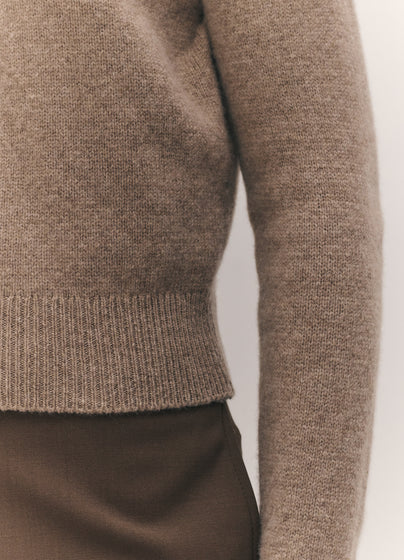 Sligo Shrunken Crewneck in Dark Natural