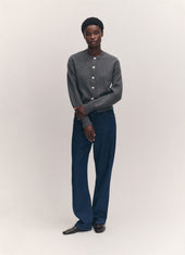 Ada Crewneck Cardigan in Grey