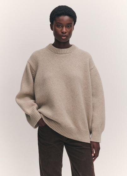 Caragh Chunky Crewneck in Oat