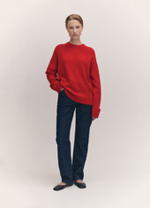 Innes Slouch Crewneck in Poppy Red