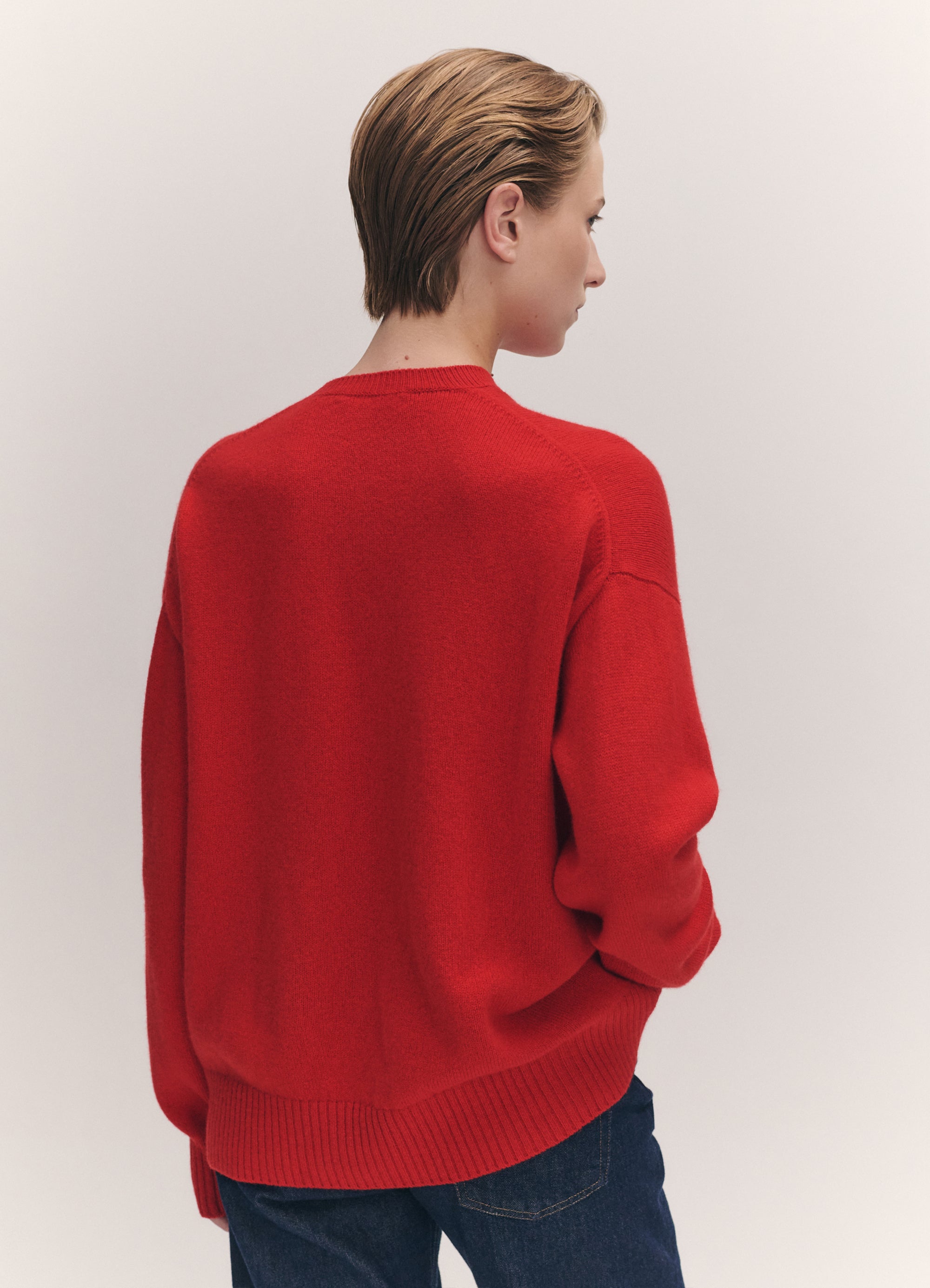 Innes Slouch Crewneck in Poppy Red – &Daughter