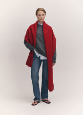 Brea Blanket Scarf in Ruby Red