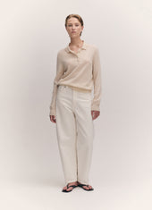 Aoife Cashmere Polo Shirt in Canvas