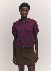 Wicklow T-Shirt in Poppy and Port Mouline
