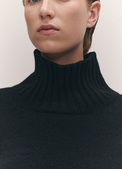 Fintra Crop High Neck in Black