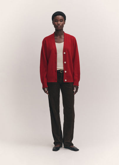 Ava Cardigan in Ruby Red