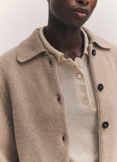 Winny Collared Jacket in Dark Natural