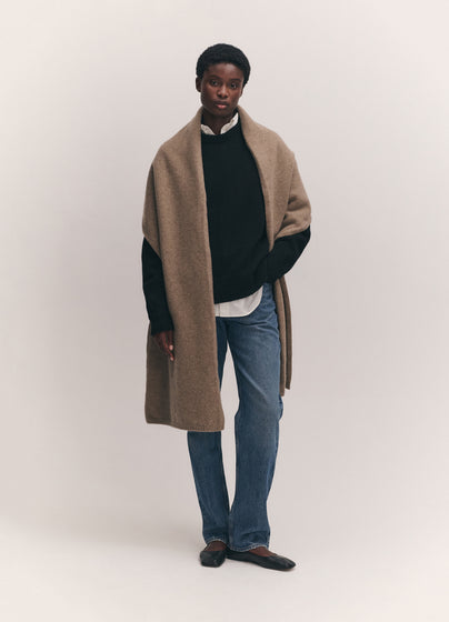 Brea Blanket Scarf in Dark Natural