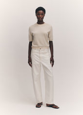 Emer Cashmere T-Shirt in Canvas