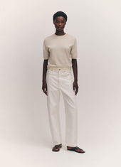 Emer Cashmere T-Shirt in Canvas