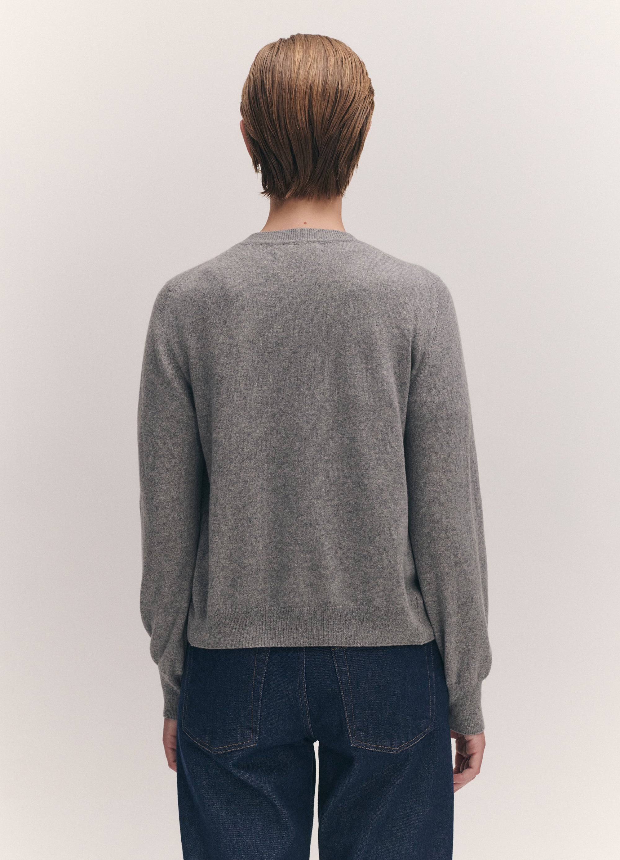 MARNS グレー ニット14y (キッズ.大人 Enya Cashmere Cardigan in Soft Grey – &Daughter