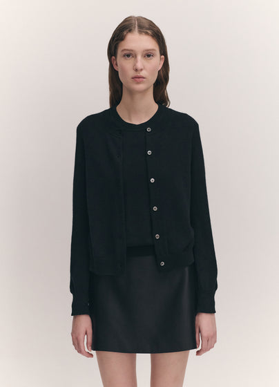 Enya Cashmere Cardigan in Black